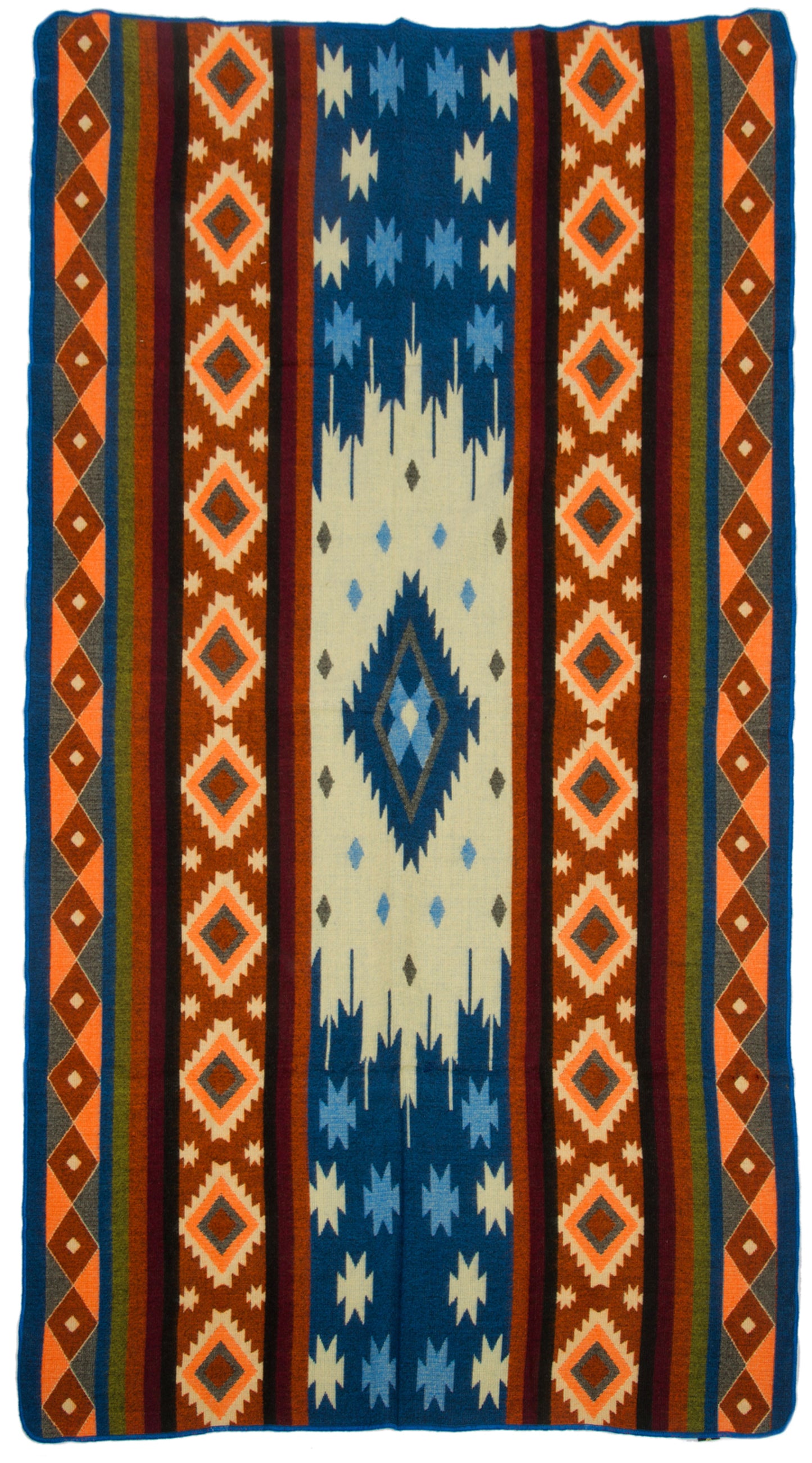 Ecuadorian alpaca mini blanket | native blanket | Mini Quilotoa Blue
