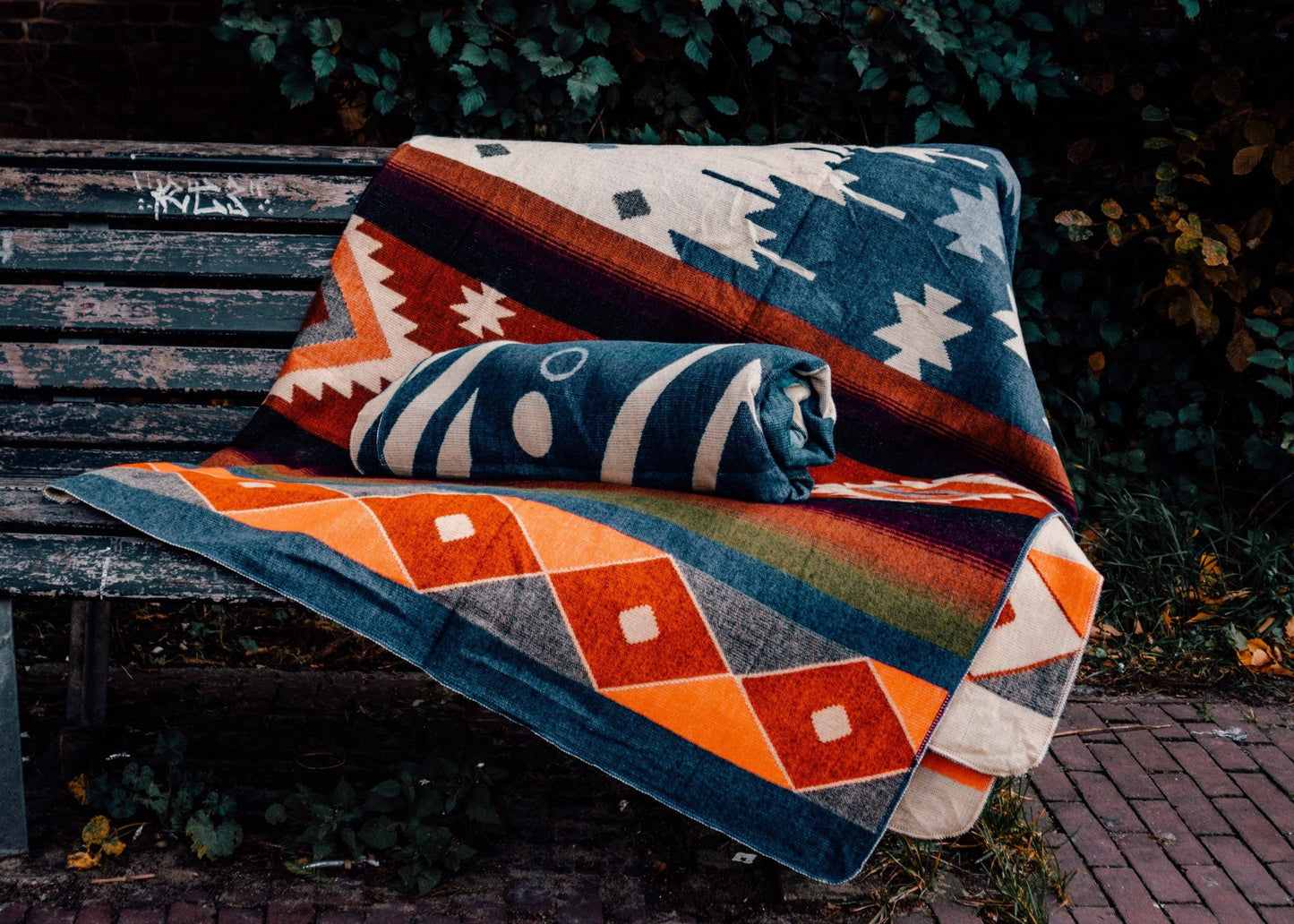 Ecuadorian alpaca blanket | native blanket | Quilotoa Blue
