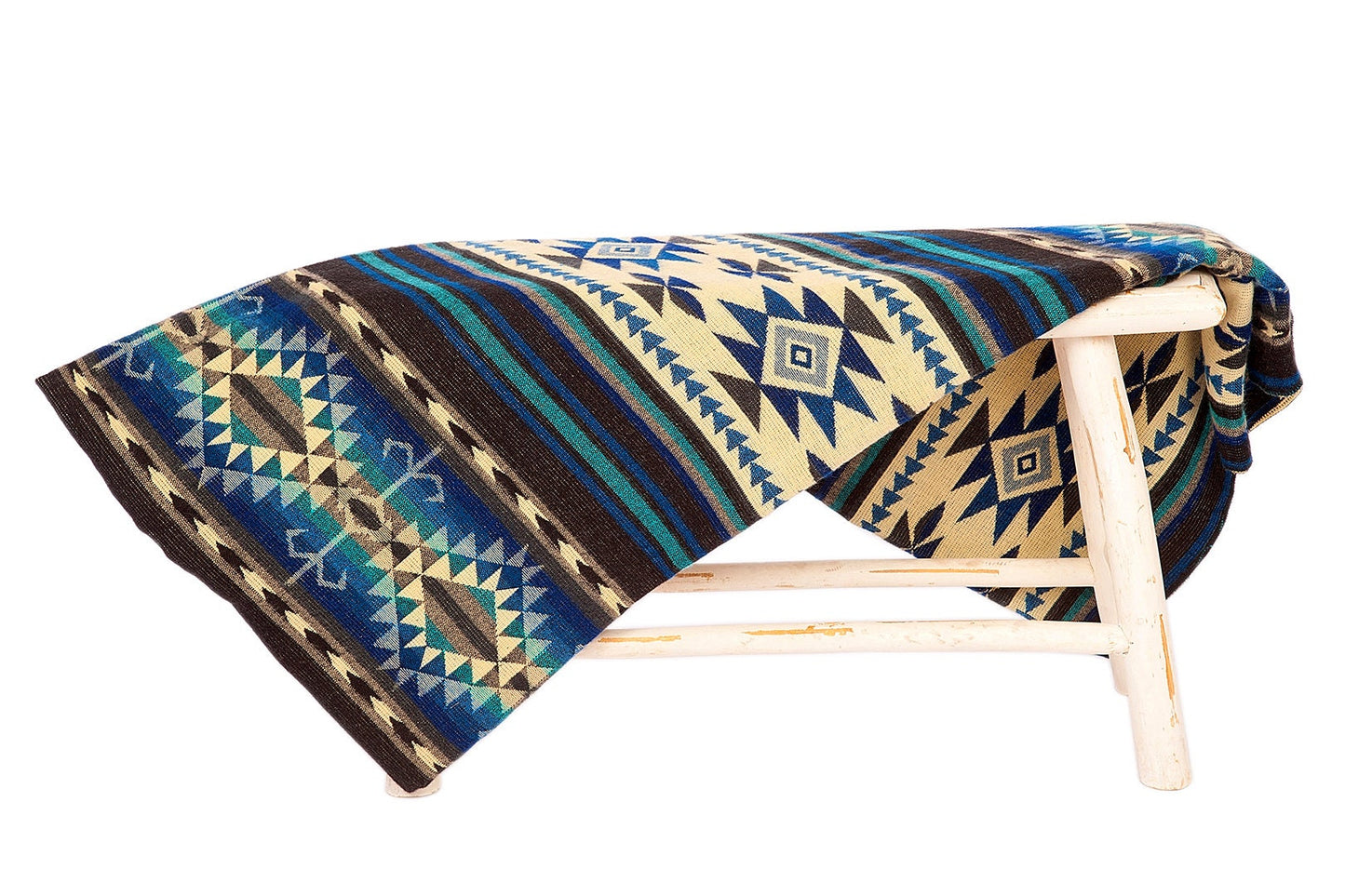 Ecuadorian alpaca blanket | native blanket |  Cotopaxi Blue
