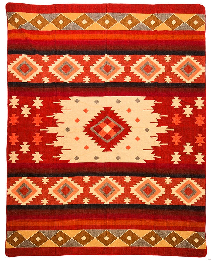 Ecuadorian alpaca blanket | native blanket |  Quilotoa Red
