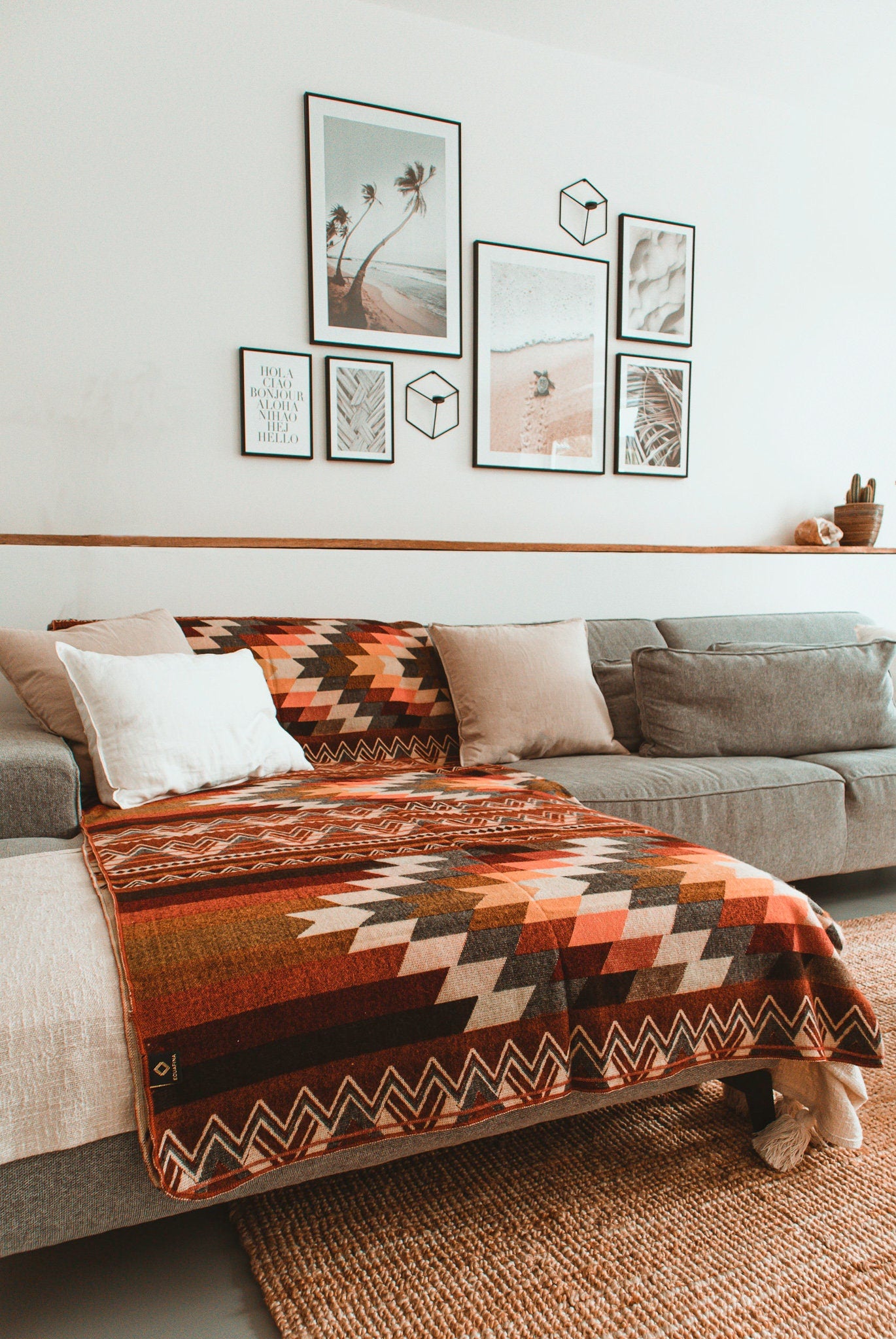 Ecuadorian alpaca blanket | native blanket | Antisana Orange